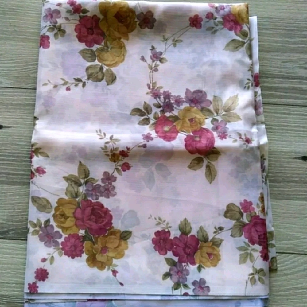 NWT Collette sheer cream burgundy floral curtains